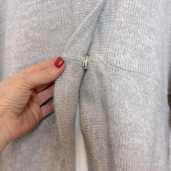 Light Beige Convertible Turtleneck Poncho Sweater/cardigan - Picture 11 of 13